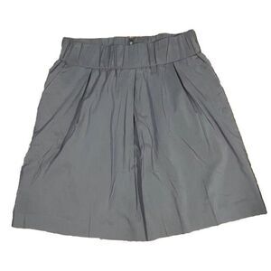 Banana Republic Full Pleated Skirt Size Medium Gray Cotton Pockets